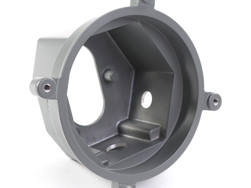 Powder coated cast aluminum housing with inspection and packaging protection