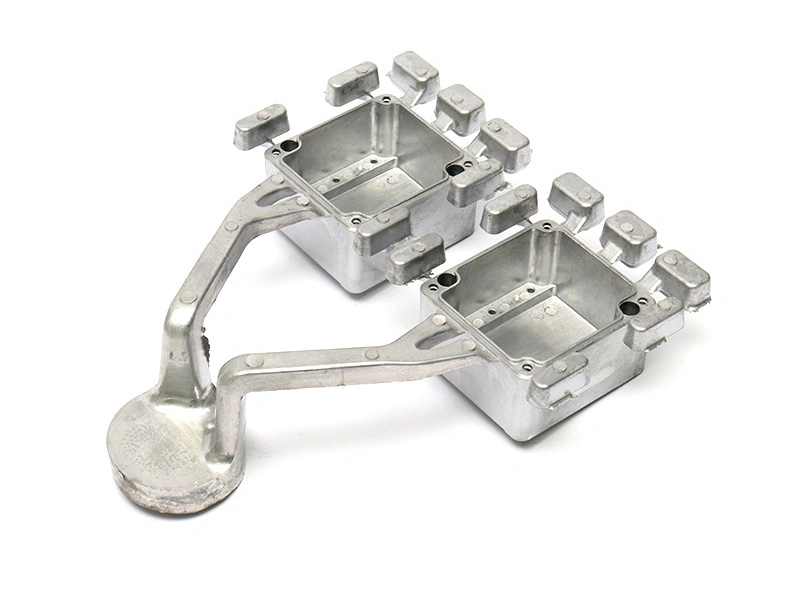 opposite view of an aluminum casting with rib and boss geometry