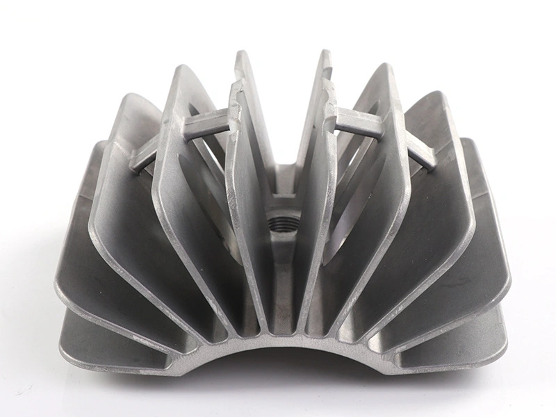 Mechanically finished die cast part showing complex areas for blast coverage review