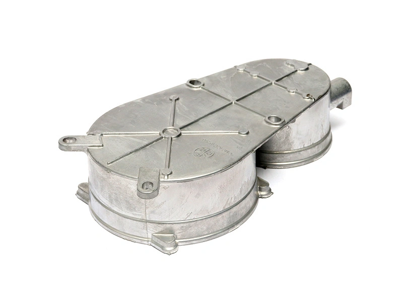 Cast aluminum housing with machined bores and structural interface features